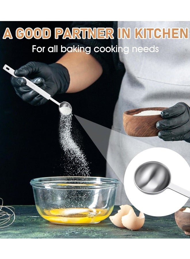 3 Pcs Long Handle Measuring Spoons 5ml, Stainless Steel Measure Spoons, Tablespoon & Coffee Scoop, for Cooking Baking - Image 4